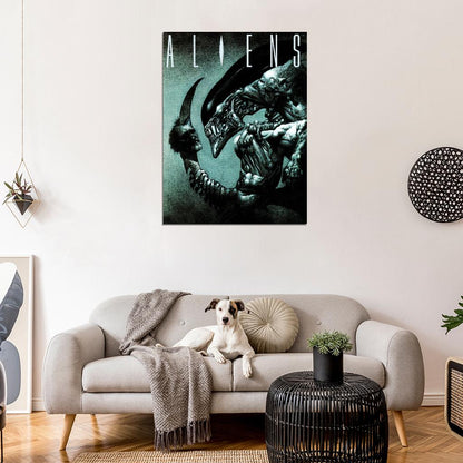 Aliens Xenomorph Dark Creepy Art Wall Art Print Poster