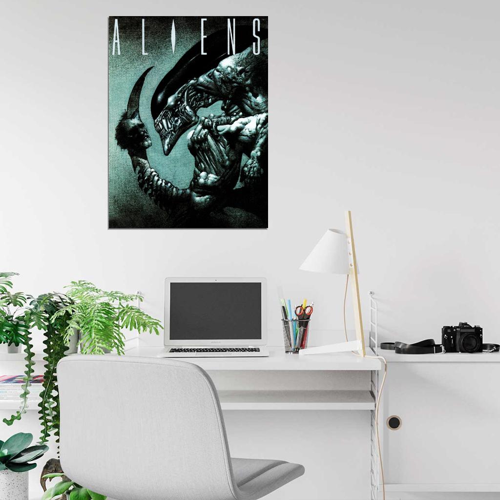 Aliens Xenomorph Dark Creepy Art Wall Art Print Poster
