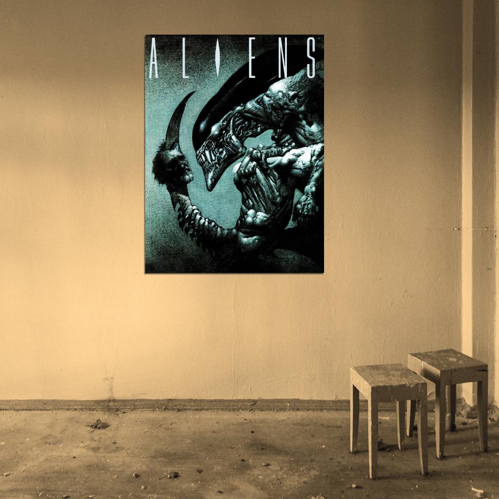 Aliens Xenomorph Dark Creepy Art Wall Art Print Poster