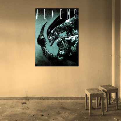 Aliens Xenomorph Dark Creepy Art Wall Art Print Poster