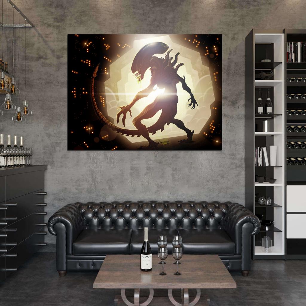 Aliens Xenomorph Awesome Movie Sci-Fi Art Wall Art Print Poster