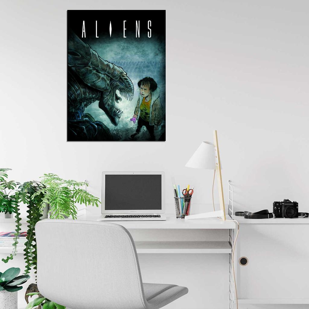 Aliens Xenomorph Cool Anime Sci-Fi Art Wall Art Print Poster