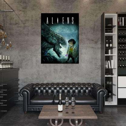 Aliens Xenomorph Cool Anime Sci-Fi Art Wall Art Print Poster