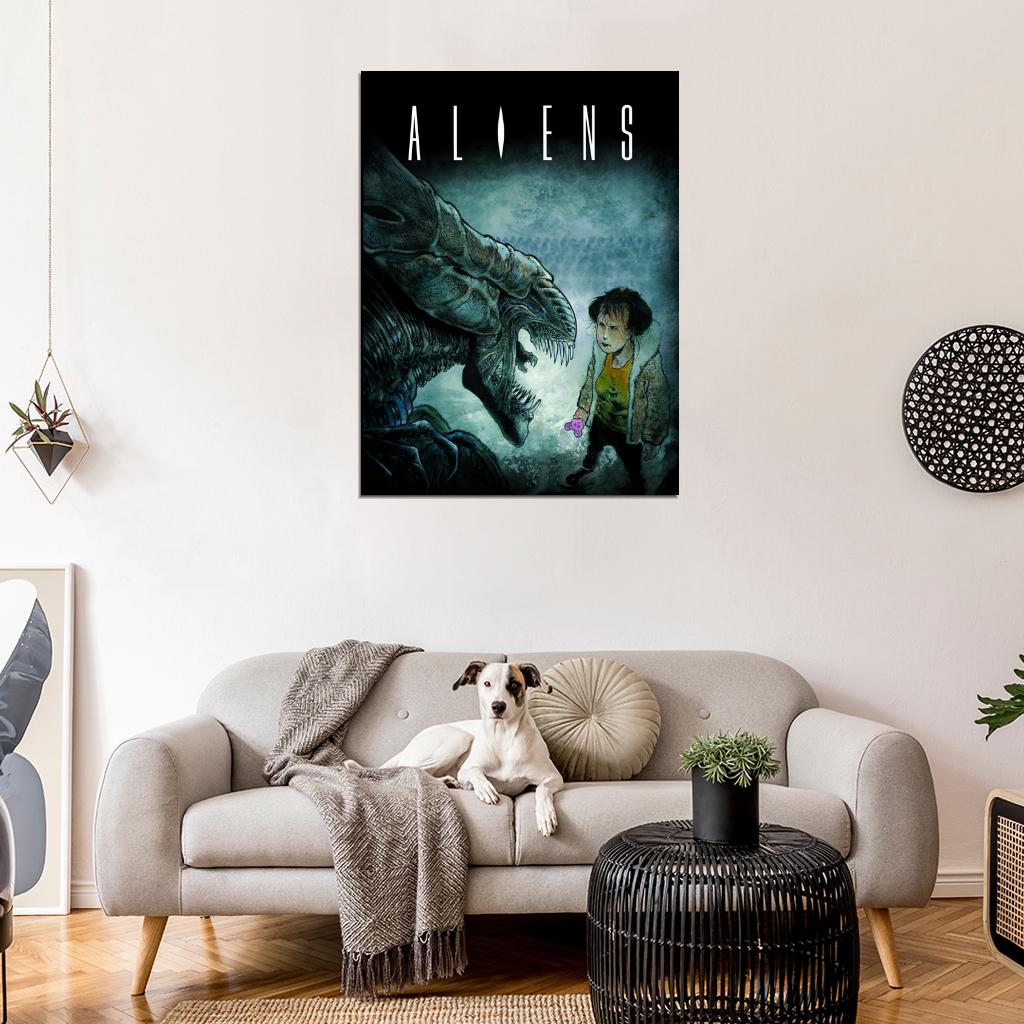 Aliens Xenomorph Cool Anime Sci-Fi Art Wall Art Print Poster