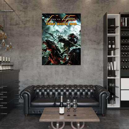 Aliens vs Predator Awesome Sci-Fi Movie Art Wall Art Print Poster