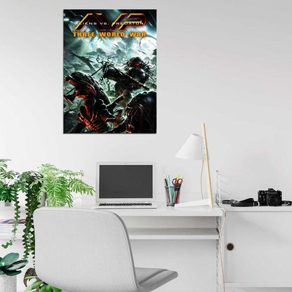 Aliens vs Predator Awesome Sci-Fi Movie Art Wall Art Print Poster