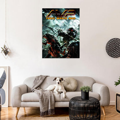 Aliens vs Predator Awesome Sci-Fi Movie Art Wall Art Print Poster