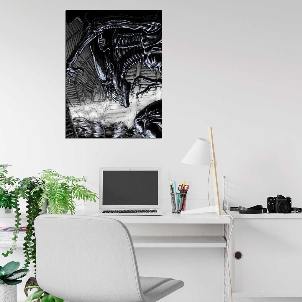 Alien Queen Xenomorph Eggs Awesome Sci-Fi Movie Art Wall Art Print Poster