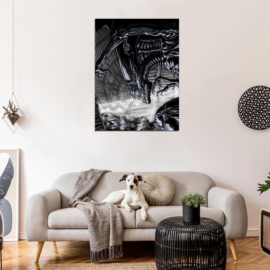 Alien Queen Xenomorph Eggs Awesome Sci-Fi Movie Art Wall Art Print Poster