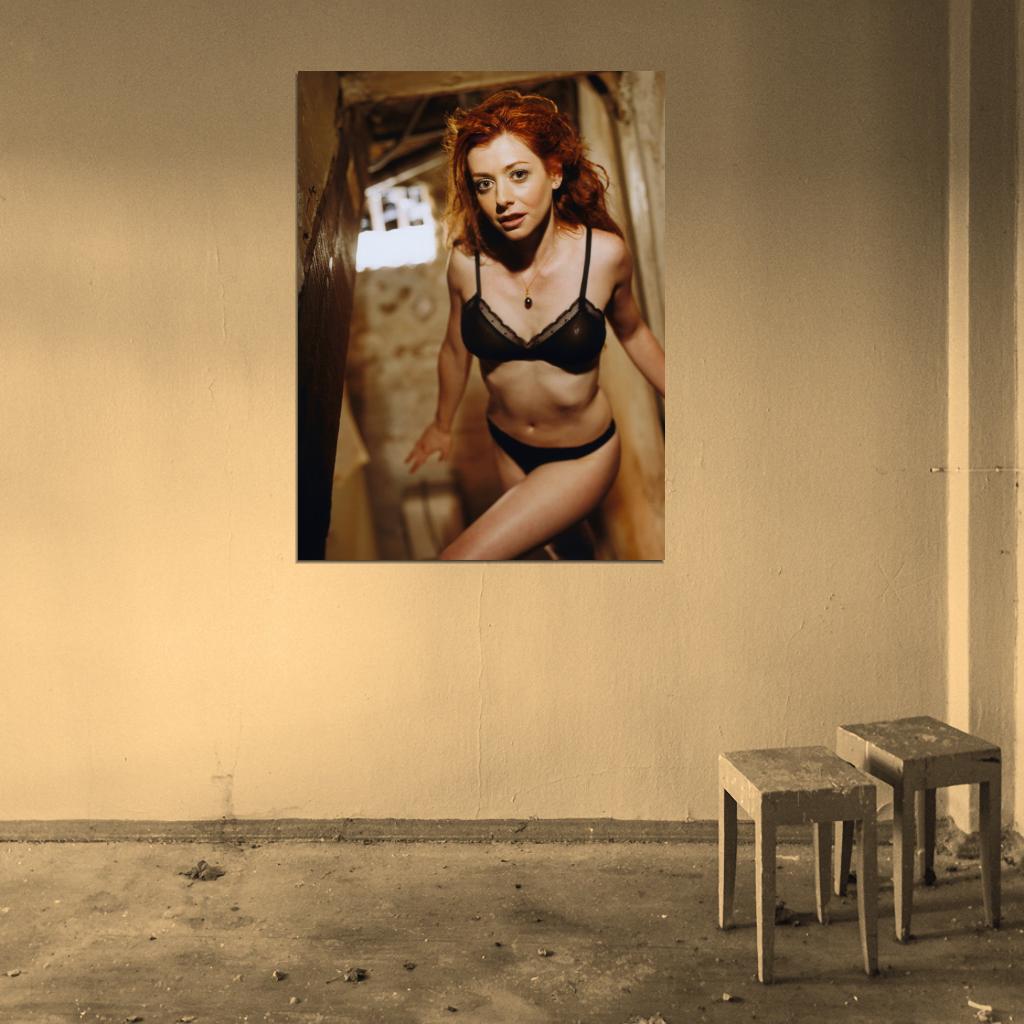 Alyson Hannigan Hot Lingerie Sexy Body Actress Wall Art Print Poster