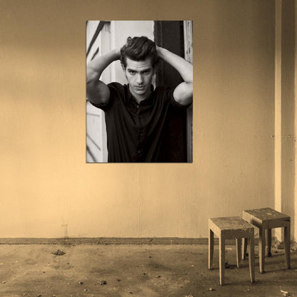 Andrew Garfield Handsome Movie Actor Hot BW Portrait Wall Art Print Poster
