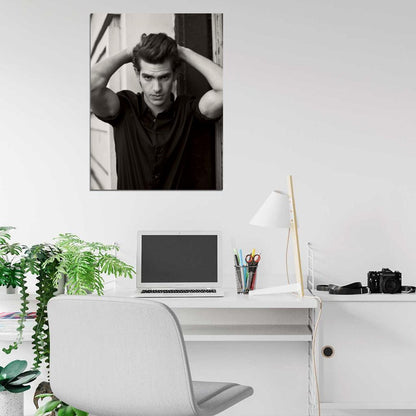 Andrew Garfield Handsome Movie Actor Hot BW Portrait Wall Art Print Poster