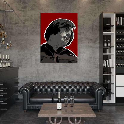Anton Chigurh Awesome Portrait Art No Country for Old Men Javier Bardem Wall Art Print Poster
