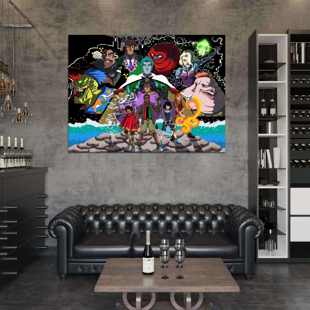 Captain Planet and the Planeteers Cartoon Characters Art Wall Art Print Poster