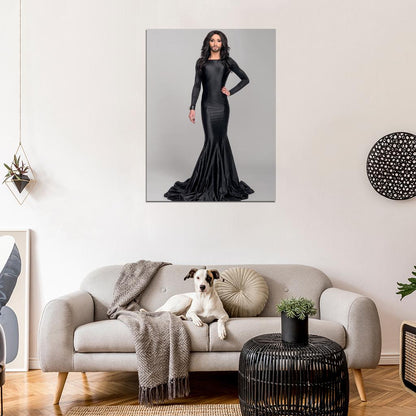 Conchita Wurst Hot Dress Singer Music Wall Art Print Poster