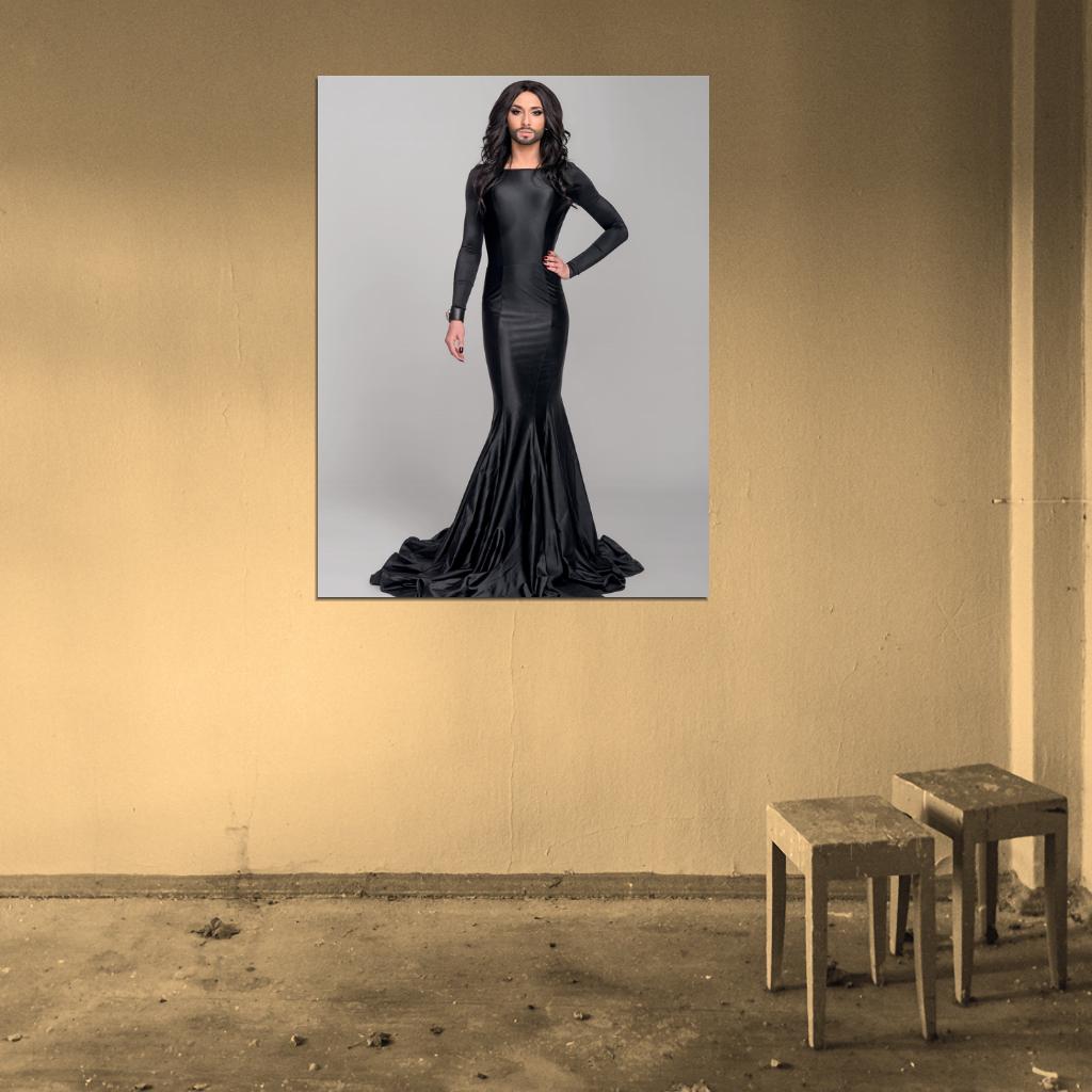 Conchita Wurst Hot Dress Singer Music Wall Art Print Poster