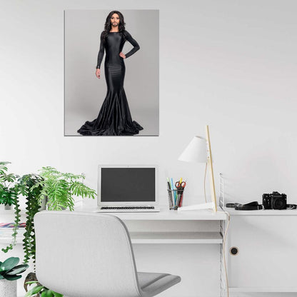 Conchita Wurst Hot Dress Singer Music Wall Art Print Poster