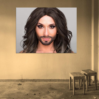 Conchita Wurst Hot Singer Music Portrait Wall Art Print Poster