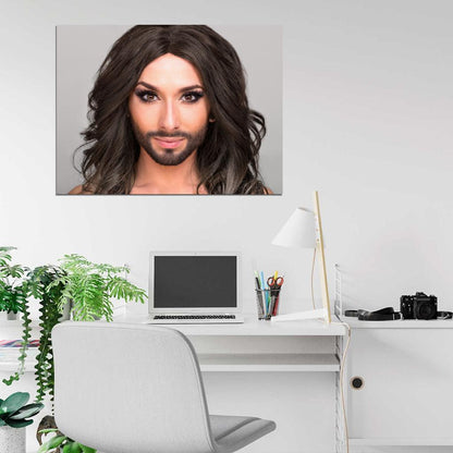 Conchita Wurst Hot Singer Music Portrait Wall Art Print Poster