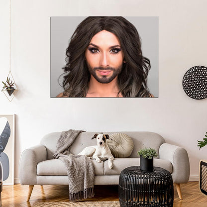 Conchita Wurst Hot Singer Music Portrait Wall Art Print Poster