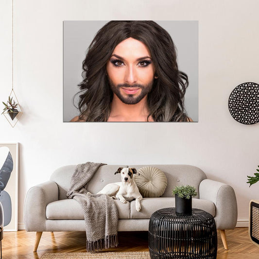 Conchita Wurst Hot Singer Music Portrait Wall Art Print Poster