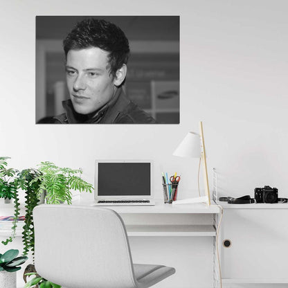 Cory Monteith Actor BW Portrait Wall Art Print Poster