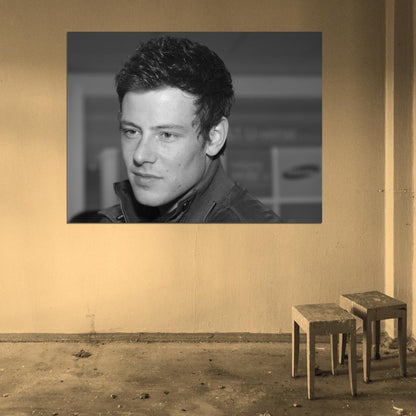 Cory Monteith Actor BW Portrait Wall Art Print Poster