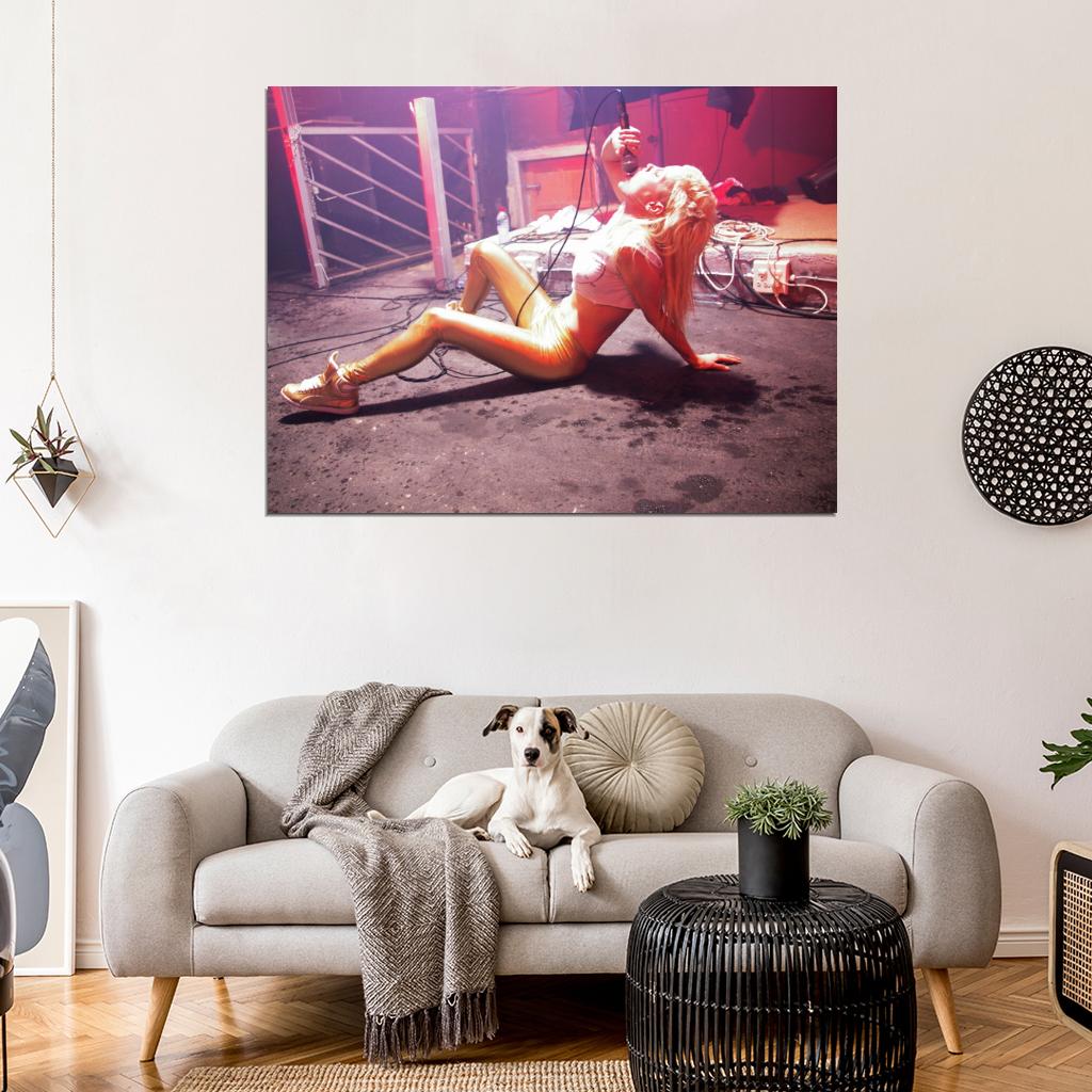 Yo-Landi Vi$$er Hot Sexy Yolandi Visser Die Antwoord Microphone Rap-Rave Band Alternative Hip-Hop Music Wall Art Print Poster