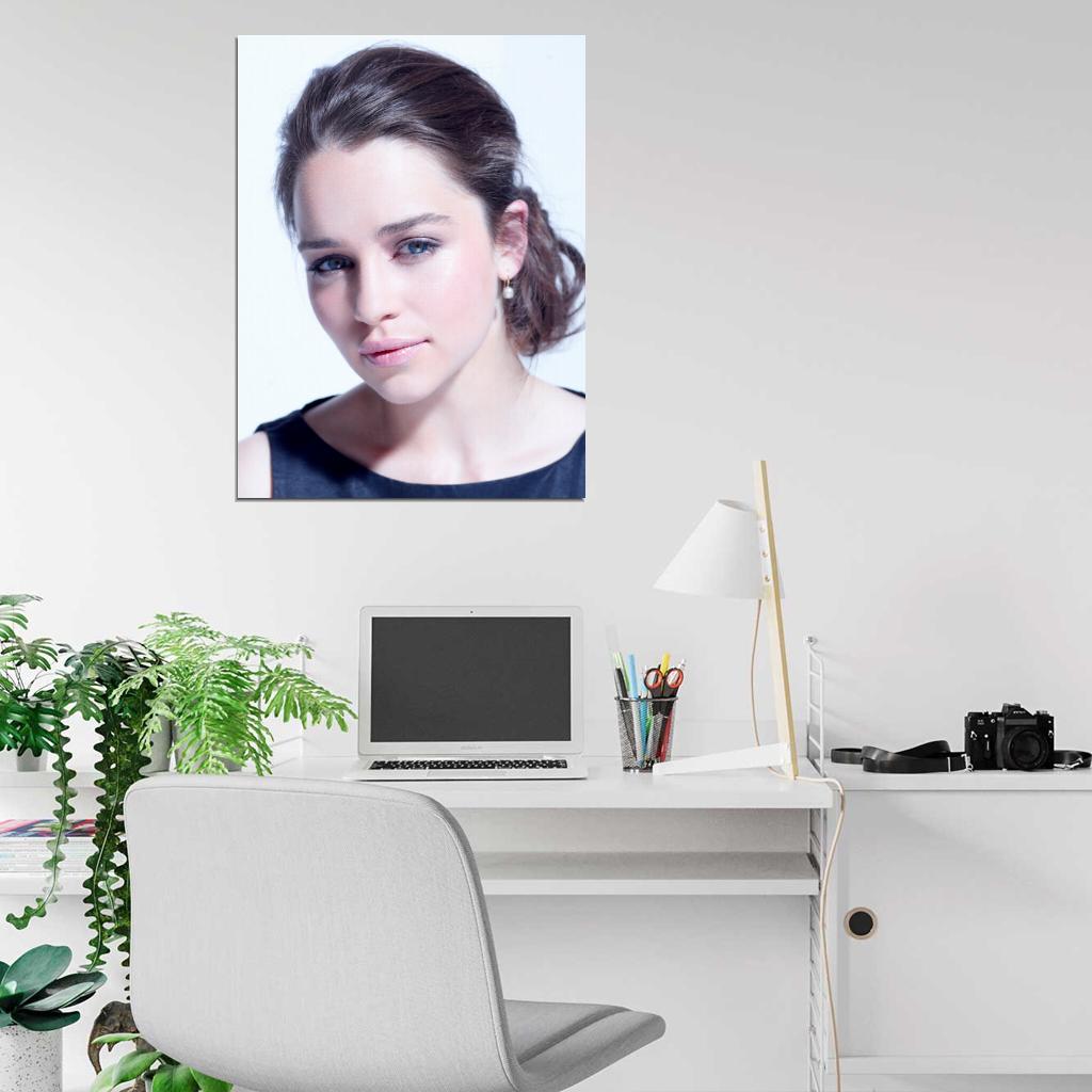 Emilia Clarke Beautiful Actress Hot Portrait Wall Art Print Poster