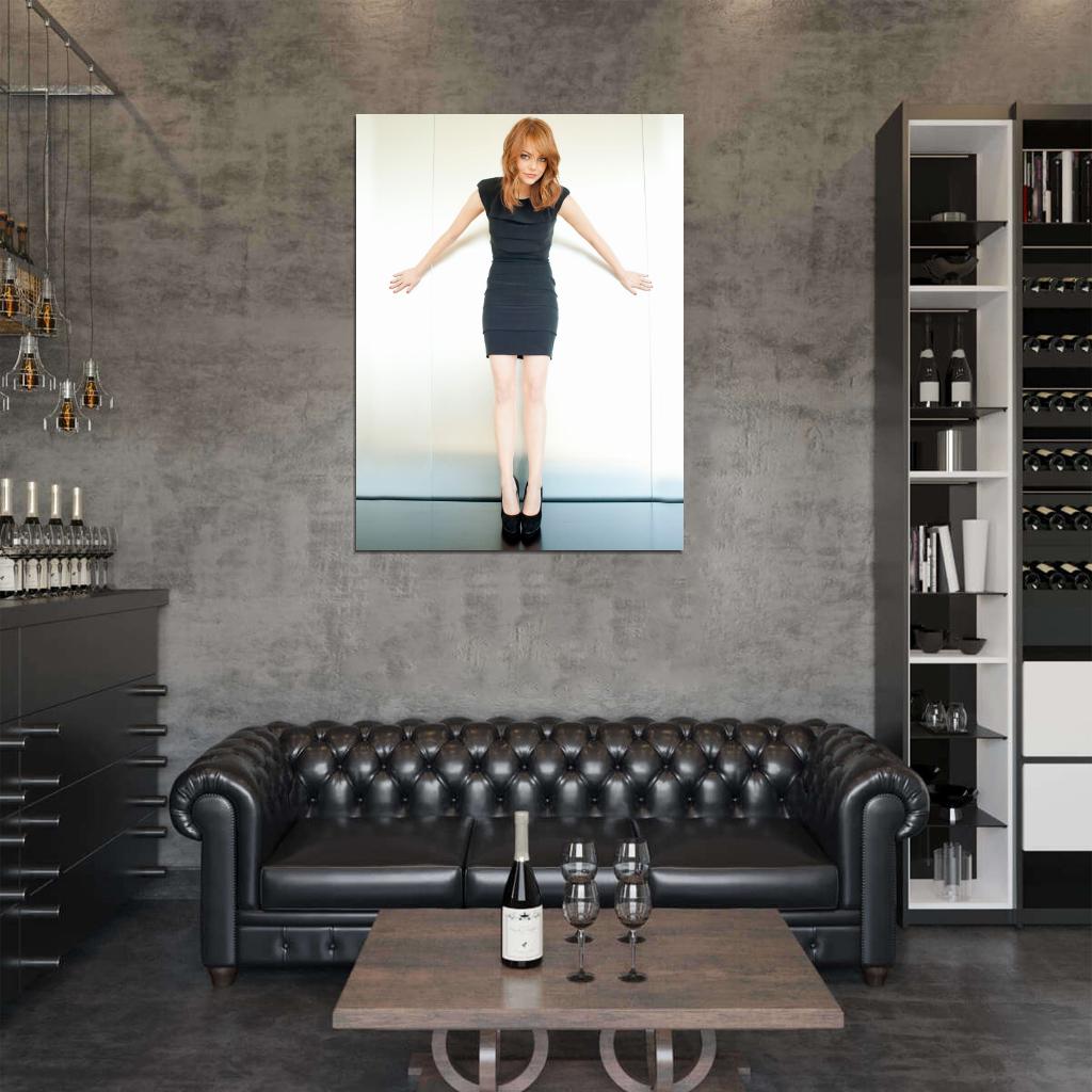 Emma Stone Beautiful Cute Actress Sexy Dress Hot Wall Art Print Poster