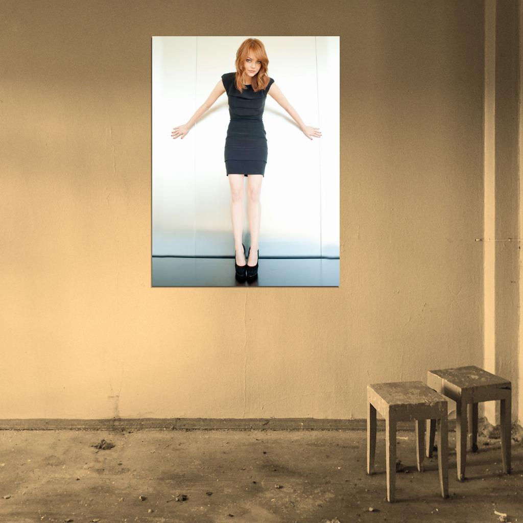 Emma Stone Beautiful Cute Actress Sexy Dress Hot Wall Art Print Poster