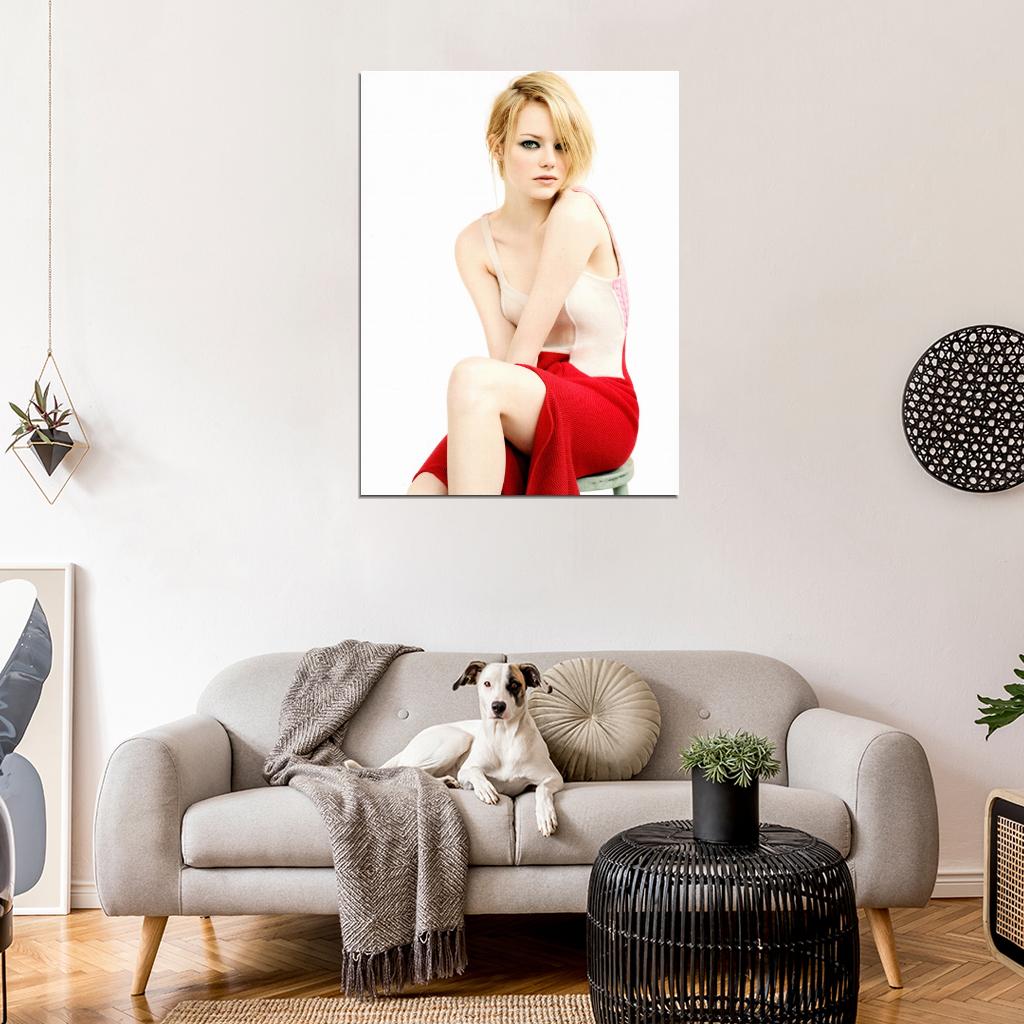 Emma Stone Beautiful Hot Actress Sexy Dress Wall Art Print Poster