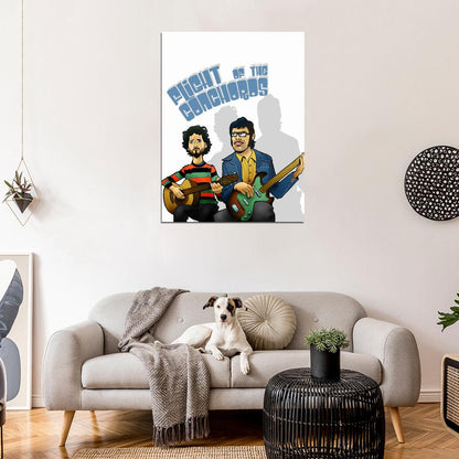 Flight of Conchords Band Cool Funny Art Bret McKenzie Jemaine Clement Wall Art Print Poster