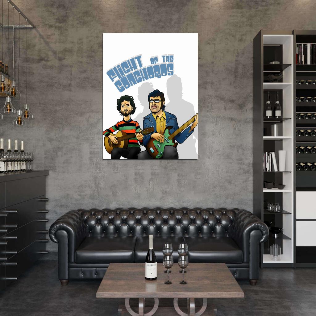 Flight of Conchords Band Cool Funny Art Bret McKenzie Jemaine Clement Wall Art Print Poster