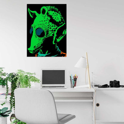 Greedo Rodian Bounty Hunter Star Wars Green Alien Art Wall Art Print Poster