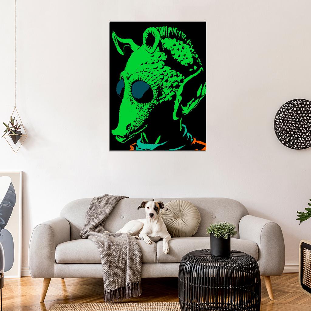 Greedo Rodian Bounty Hunter Star Wars Green Alien Art Wall Art Print Poster