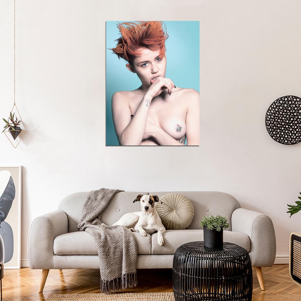 Miley Cyrus Hot Topless Singer Sexy Naked Boobs Wall Art Print Poster