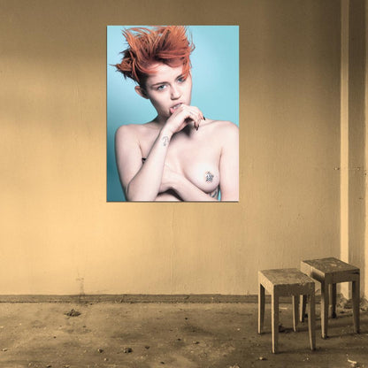 Miley Cyrus Hot Topless Singer Sexy Naked Boobs Wall Art Print Poster