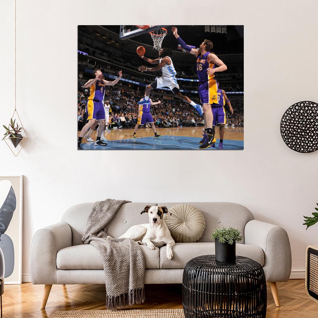 Kenneth Faried Denver Amazing Layup Basketball Sport Wall Art Print Poster