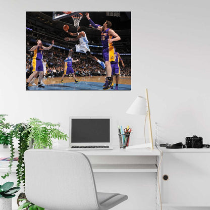 Kenneth Faried Denver Amazing Layup Basketball Sport Wall Art Print Poster