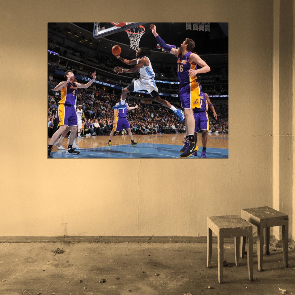 Kenneth Faried Denver Amazing Layup Basketball Sport Wall Art Print Poster