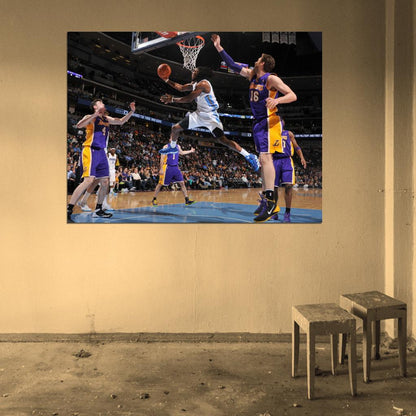 Kenneth Faried Denver Amazing Layup Basketball Sport Wall Art Print Poster