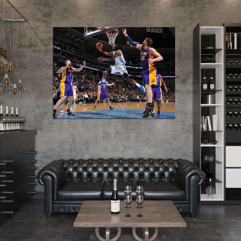 Kenneth Faried Denver Amazing Layup Basketball Sport Wall Art Print Poster