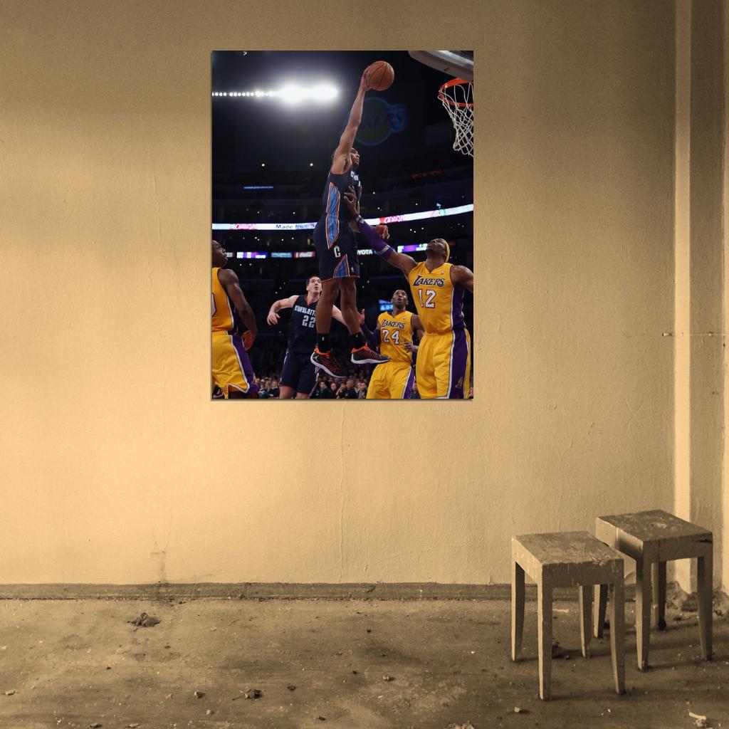 Gerald Henderson Charlotte Bobcats Slam Dunk Basketball Sport Wall Art Print Poster