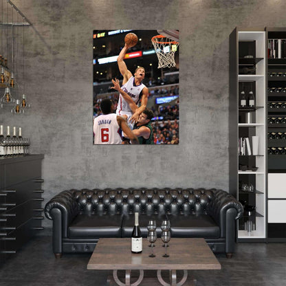 Blake Griffin Posterizes Kris Humphries Monster Dunk Basketball Sport Wall Art Print Poster