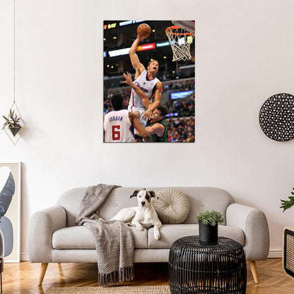 Blake Griffin Posterizes Kris Humphries Monster Dunk Basketball Sport Wall Art Print Poster