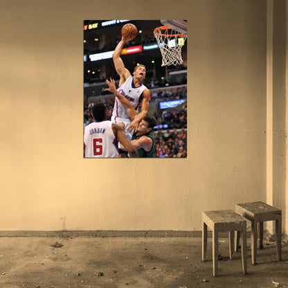 Blake Griffin Posterizes Kris Humphries Monster Dunk Basketball Sport Wall Art Print Poster