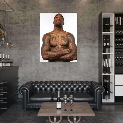 J. R. Smith Tattoos Shirtless New York Basketball Sport Wall Art Print Poster