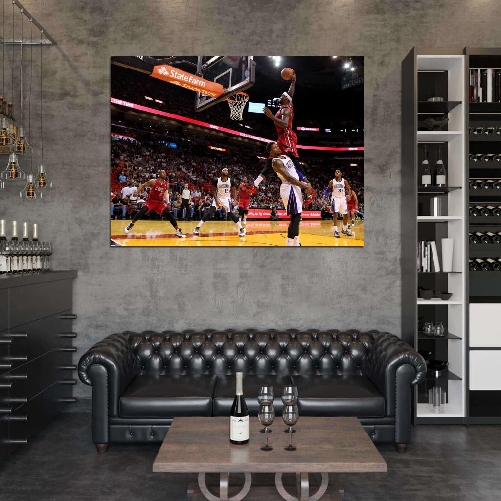 LeBron James Monster Dunk Basketball Sport Wall Art Print Poster