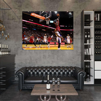 LeBron James Monster Dunk Basketball Sport Wall Art Print Poster